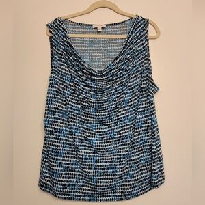 Calvin Klein Blue and Gray Patterned Blouse
